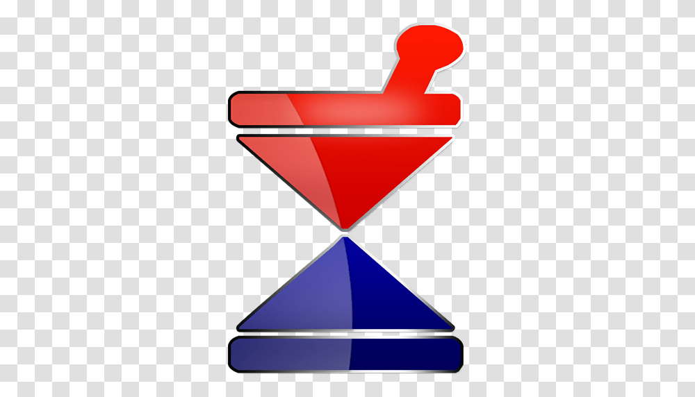 Blue Red Mortar Pestle Clipart Image, Hourglass, Triangle Transparent Png