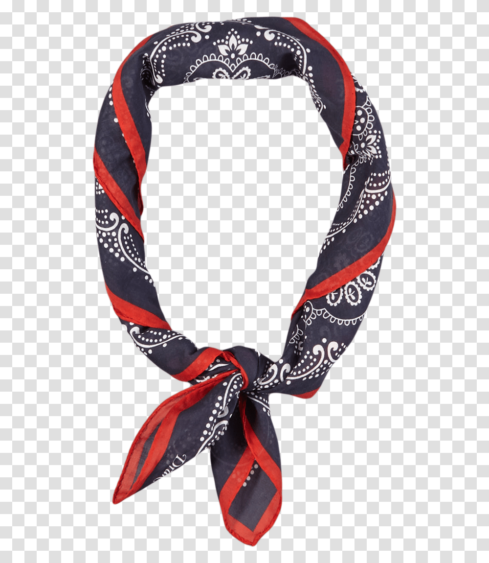 Blue Red Paisley Printed Cotton Bandana Scarf, Clothing, Apparel, Person, Human Transparent Png