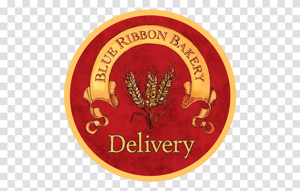 Blue Ribbon Bakery Delivery Emblem, Logo, Trademark, Badge Transparent Png