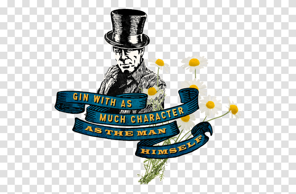 Blue Ribbon Banner And Daisy Flowers With The Words Sonoma Graton Gin, Person, Advertisement, Poster Transparent Png