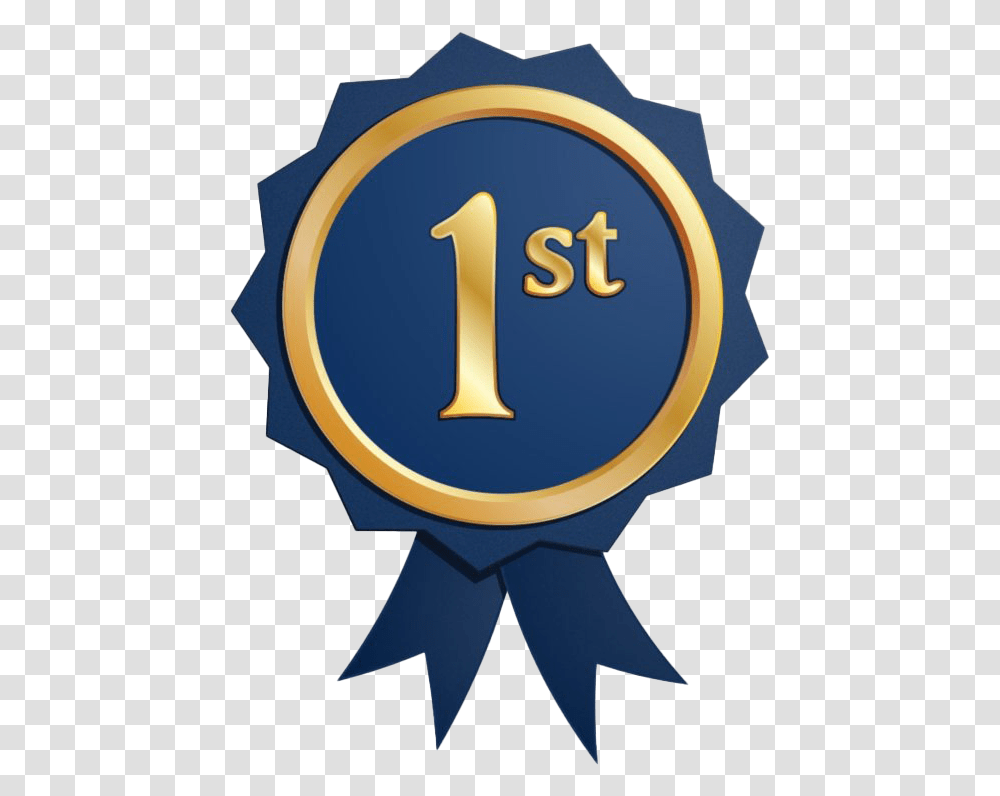 Blue Ribbon First Place 1st Place, Number, Symbol, Text, Logo Transparent Png
