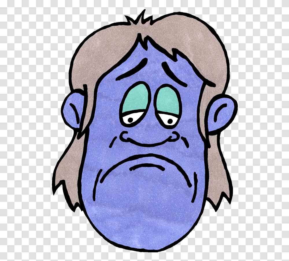Blue Sad Face As A Graphic Illustration Free Image Sadness, Art, Drawing, Doodle, Painting Transparent Png