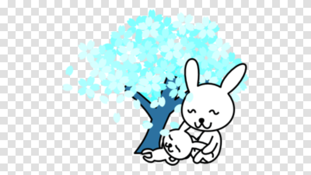 Blue Sakura Tree Mother And Baby Free Images, Snowflake, Nature Transparent Png