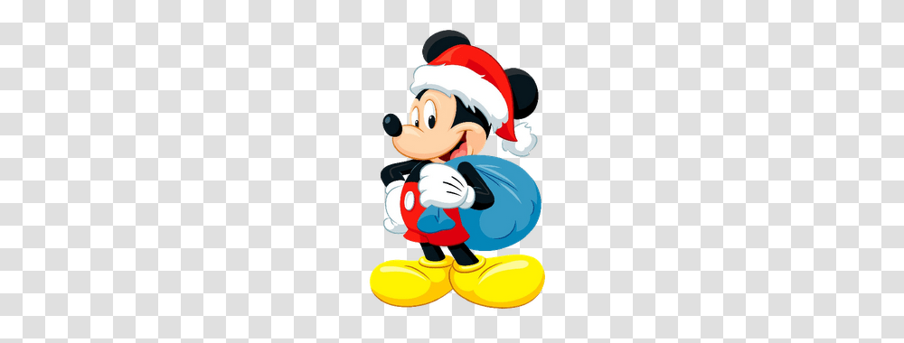 Blue Santa Bag Mickey Christmas Disney Disney, Performer, Super Mario, Toy, Photography Transparent Png