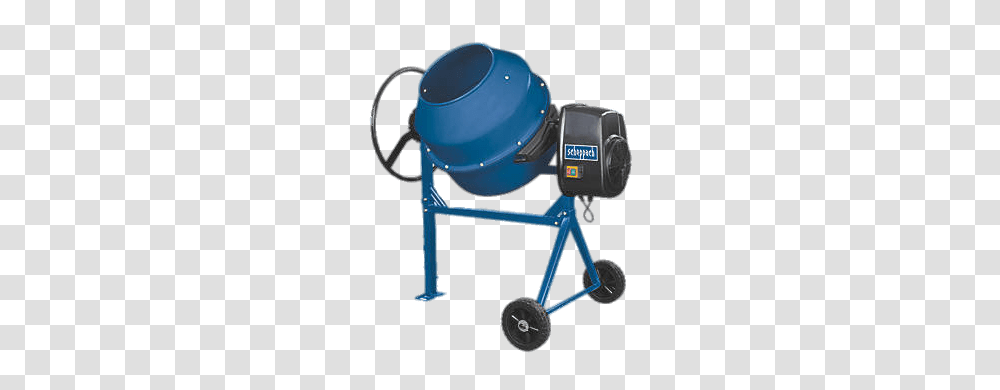 Blue Scheppach Cement Mixer, Machine, Barrel, Helmet Transparent Png