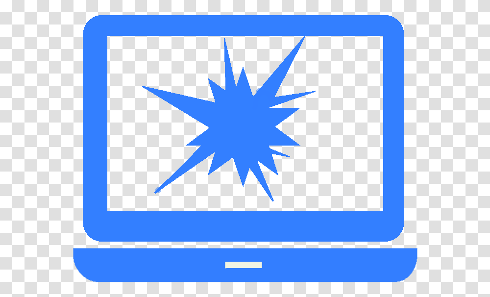 Blue Screen Smashed Laptop Screen Hd Download, Star Symbol, Emblem, Logo Transparent Png