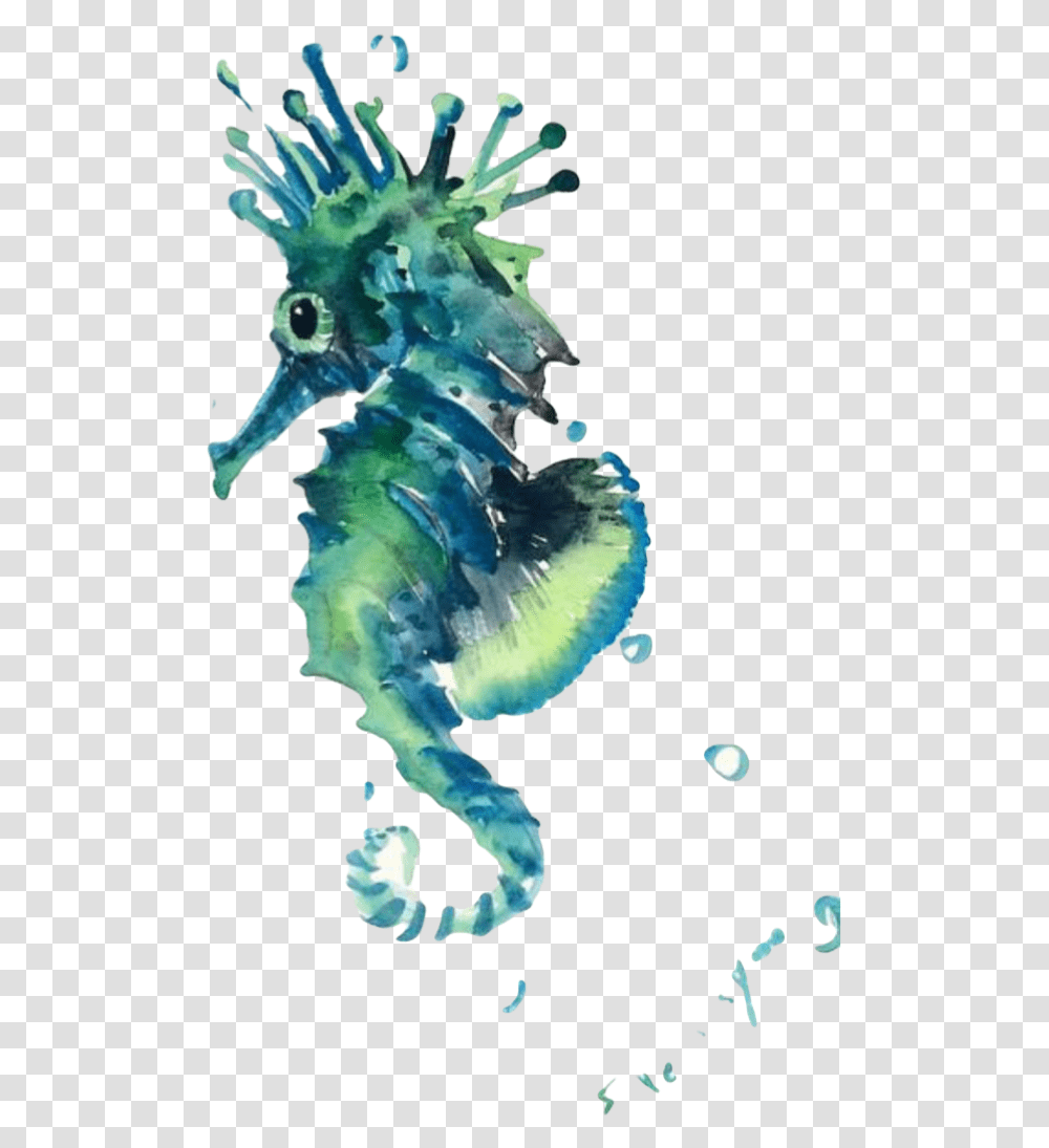 Blue Seahorse Clipart Sea Creature Clipart Watercolor, Sea Life, Animal, Mammal Transparent Png