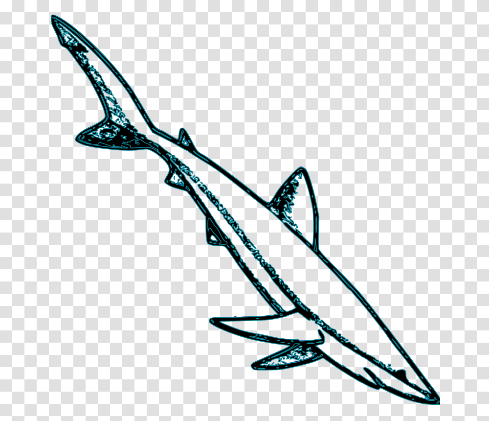 Blue Shark Blue Shark Outline In Blue, Bow, Animal, Invertebrate, Insect Transparent Png