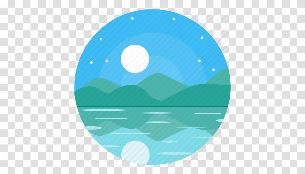 Blue Sky Lake Moon Night River Sky Stars Icon, Sphere, Outdoors, Nature, Balloon Transparent Png