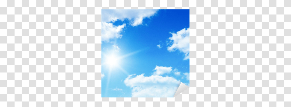 Blue Sky Picture Background With Tiny Clouds Sticker Vertical, Nature, Outdoors, Azure Sky, Sun Transparent Png