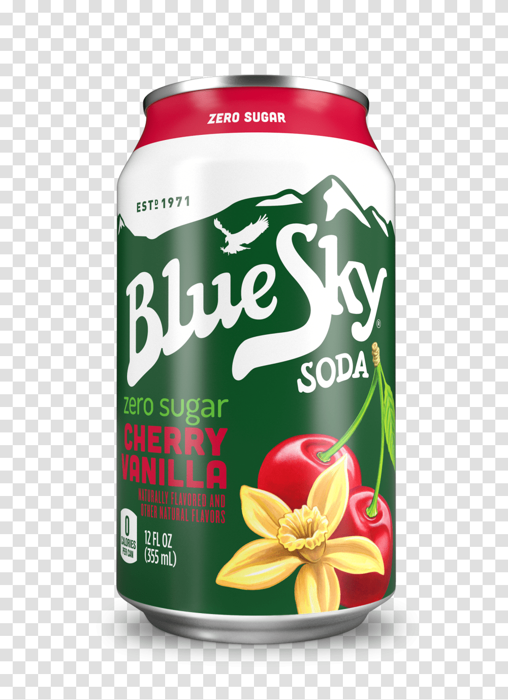 Blue Sky Zero Calorie Stevia Soda Cherry Vanilla Fl Oz Transparent Png