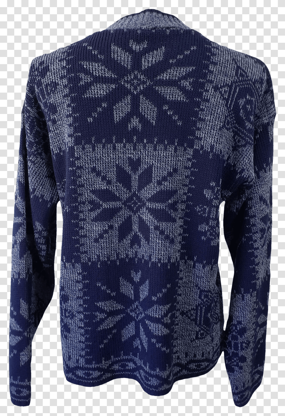 Blue Snowflake Knit Sweater Cardigan Transparent Png