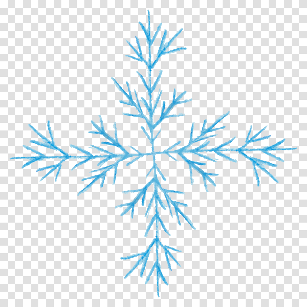 Blue Snowflakes Watercolor Snowflake Transparent Png