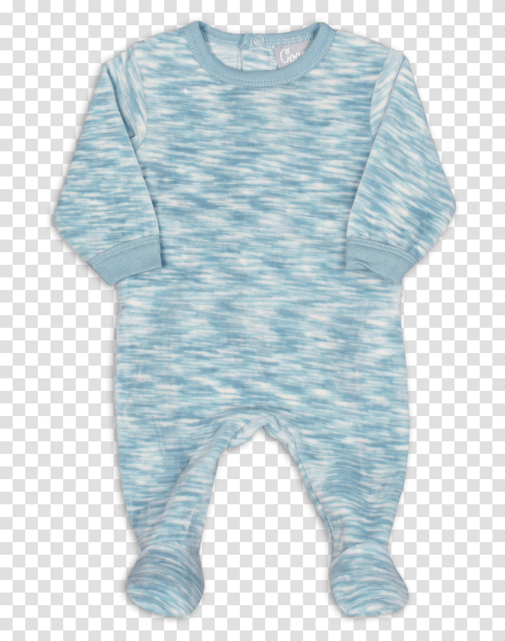 Blue Space Dye Velour Footie By CoccoliClass Pattern, Apparel, Sleeve, Long Sleeve Transparent Png