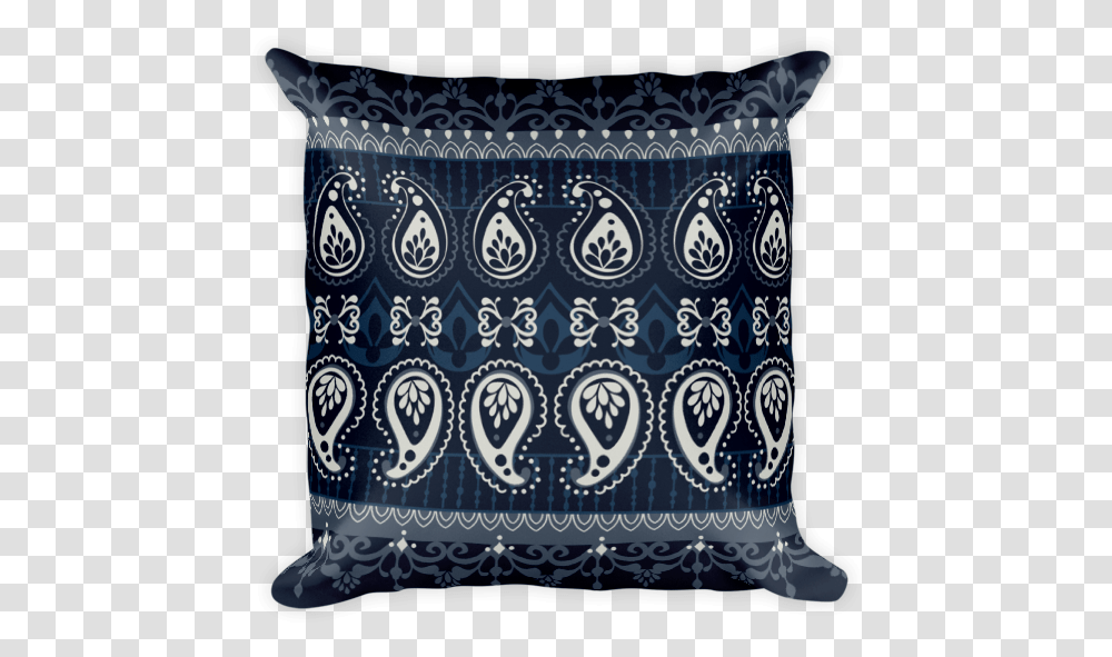 Blue Square Pillow Cushion, Rug, Pattern, Floral Design Transparent Png