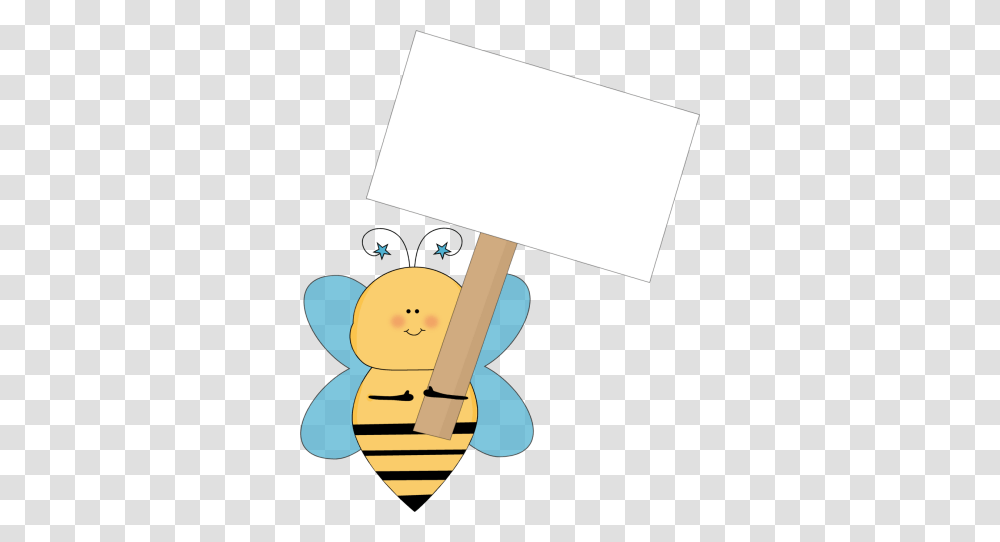 Blue Star Bee Holding A Blank Sign Clip Art, Lamp, Sport, Sports, Croquet Transparent Png