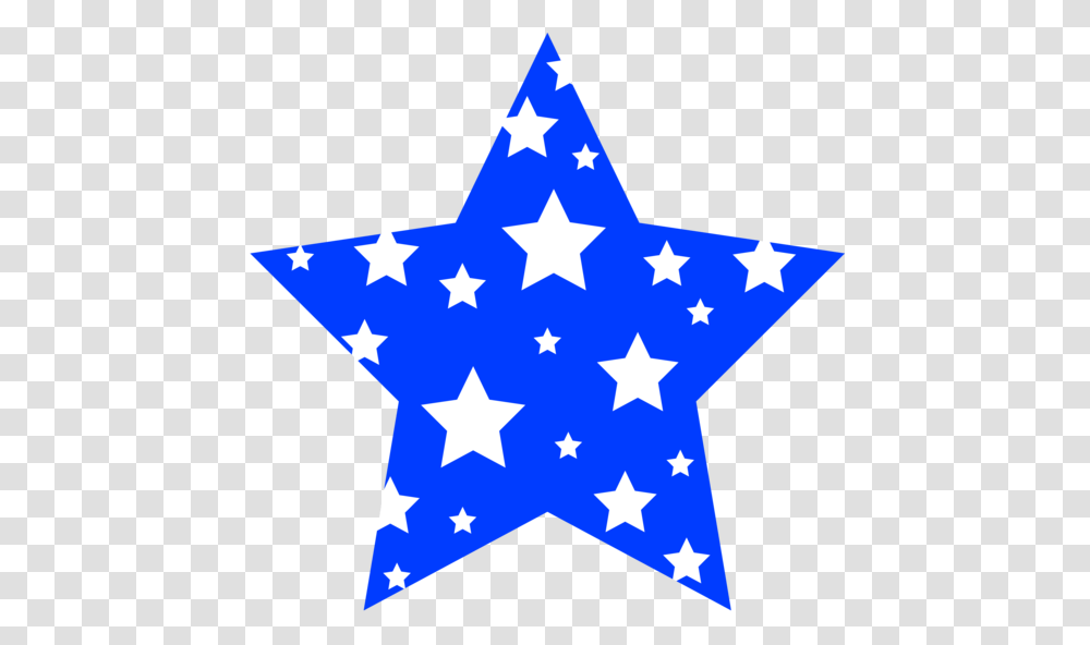 Blue Star Patterned With White Stars Silhouette, Flag, Star Symbol Transparent Png