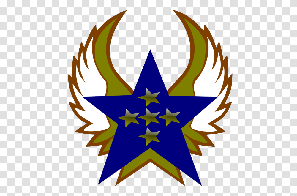 Blue Star With 2 Gold And Wings Svg Clip Arts Download Shield Wing Logo, Symbol, Star Symbol Transparent Png