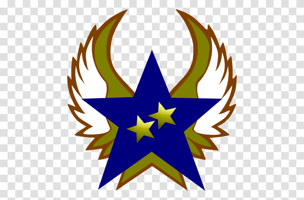 Blue Star With 2 Gold Star And Wings Svg Clip Arts, Star Symbol, Emblem Transparent Png