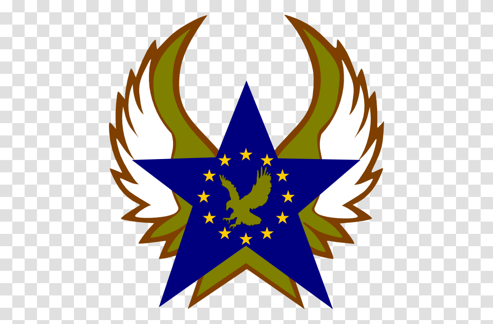 Blue Star With Gold Stars And Eagle Clip Art, Star Symbol, Emblem Transparent Png