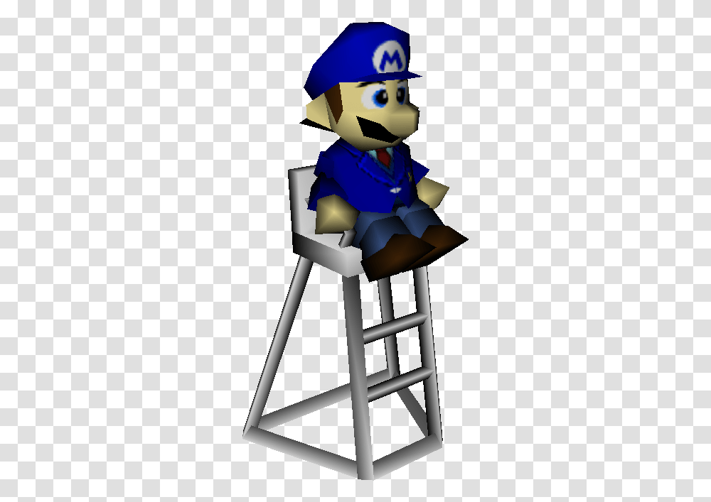 Blue Tennis Referee Mario Mario Tennis 64 Blue Mario, Furniture, Chair, Toy, Bar Stool Transparent Png