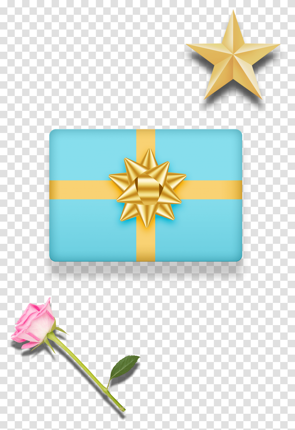 Blue Texture Gift Box Decoration Vector, Star Symbol, Plant, Cross Transparent Png