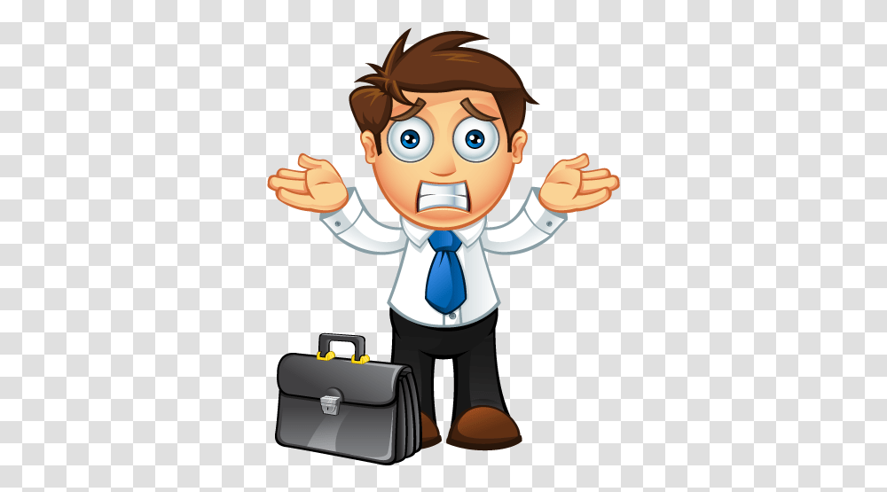 Blue Tie Business Man Confused Animated Confused Man, Toy, Performer, Chef, Magician Transparent Png