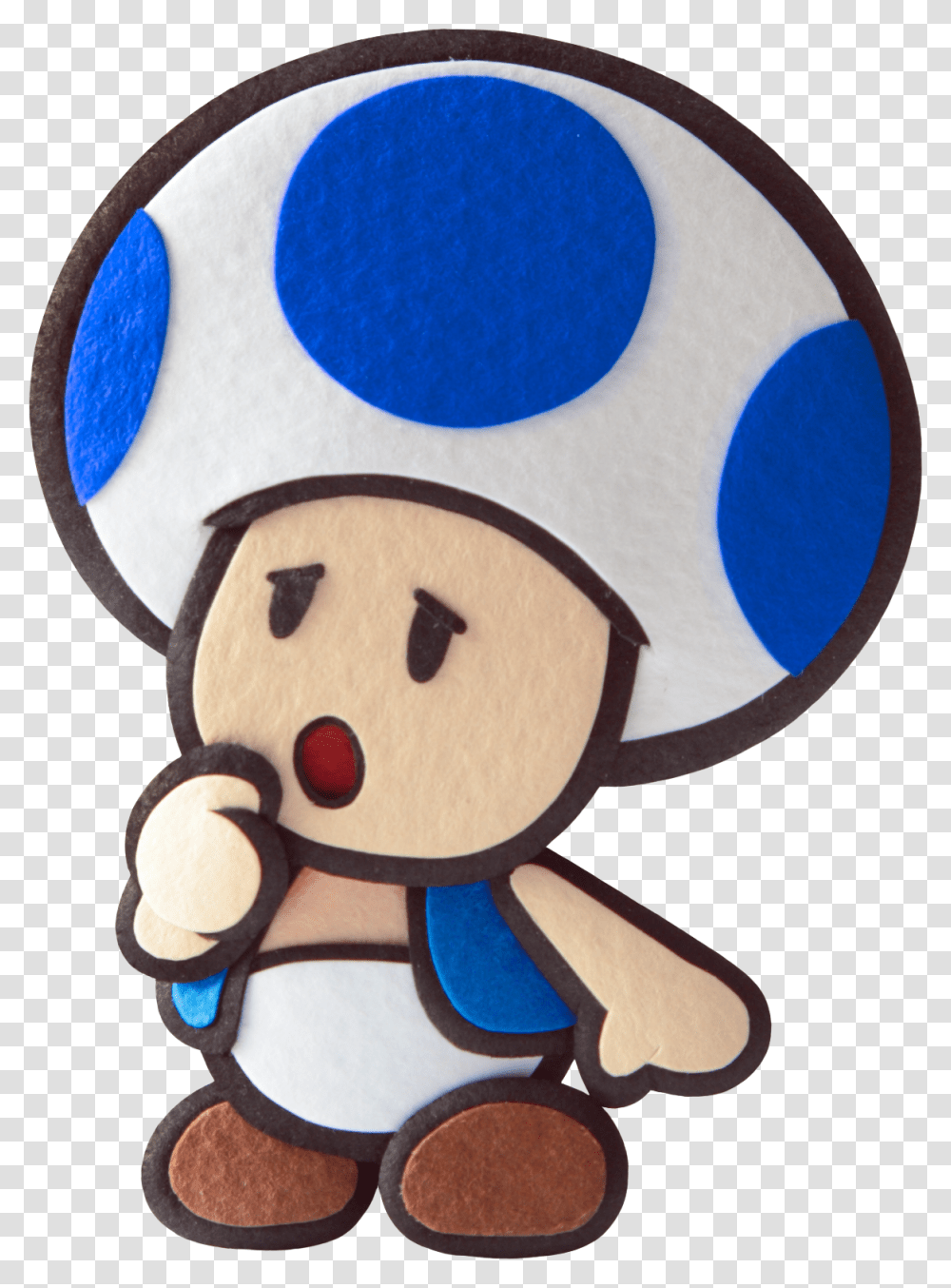 Blue Toad Paper Mario, Plush, Toy, Food Transparent Png