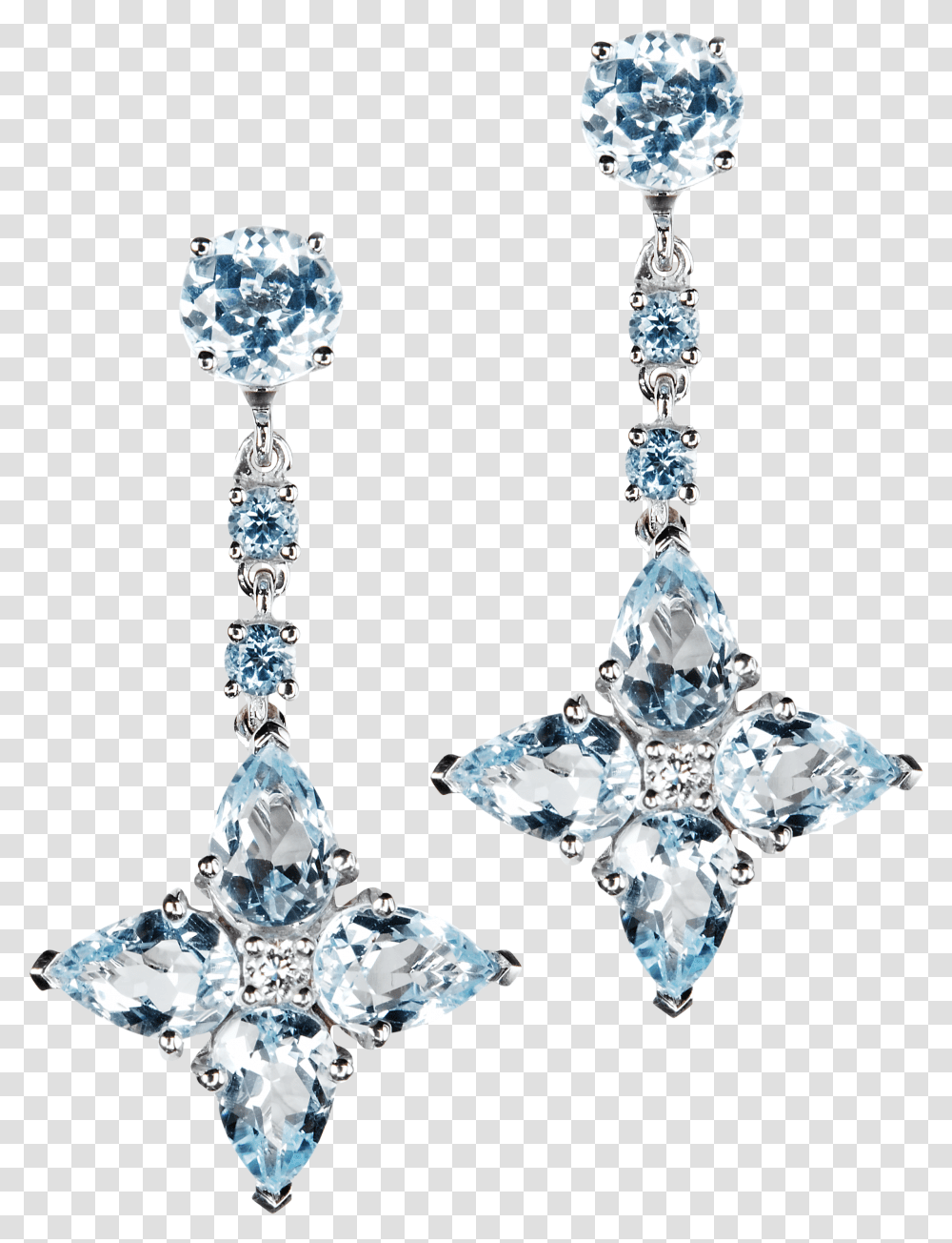 Blue Topaz Three Tier Earrings Silver, Accessories, Accessory, Jewelry, Diamond Transparent Png