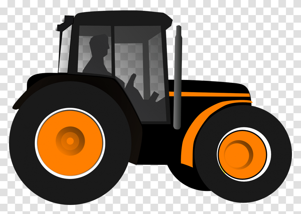 Blue Tractor Cartoon, Vehicle, Transportation, Tire, Bulldozer Transparent Png