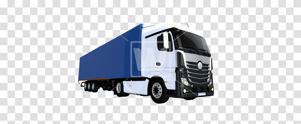 Blue Trailer Euro Semi Truck, Trailer Truck, Vehicle, Transportation Transparent Png