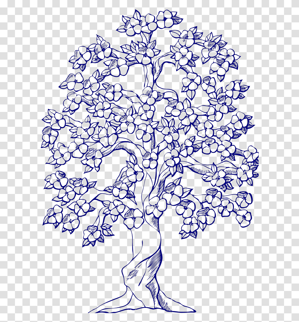 Blue Tree Svg Clip Arts Draw A Flower Tree, Pattern, Doodle Transparent Png