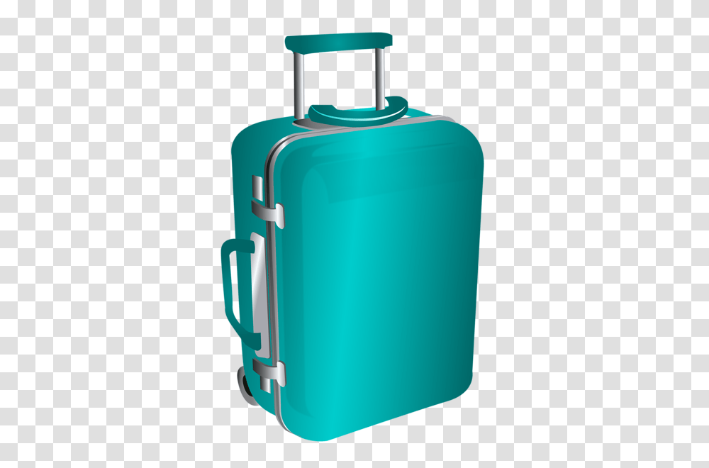 Blue Trolley Travel Bag Clipart, Luggage, Suitcase Transparent Png