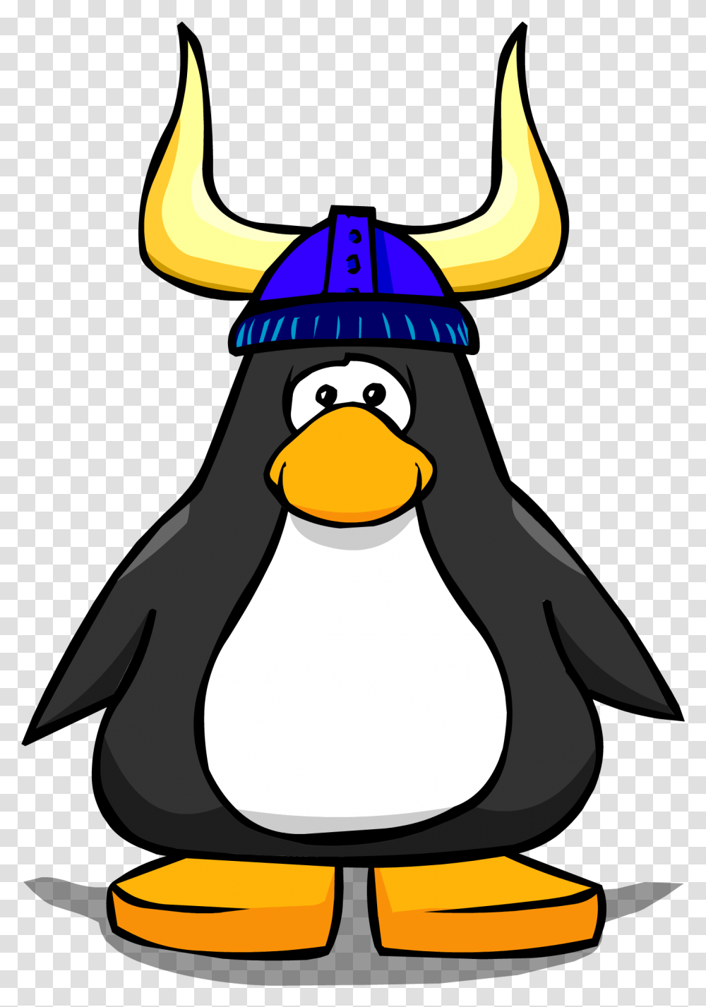 Blue Viking Helmet Player Card Penguin With A Horn, Bird, Animal, King Penguin Transparent Png