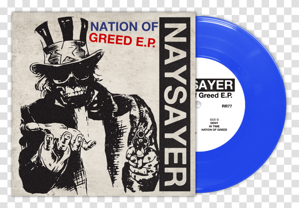 Blue Vinyl Naysayer Nation Of Greed, Advertisement, Poster, Person, Human Transparent Png