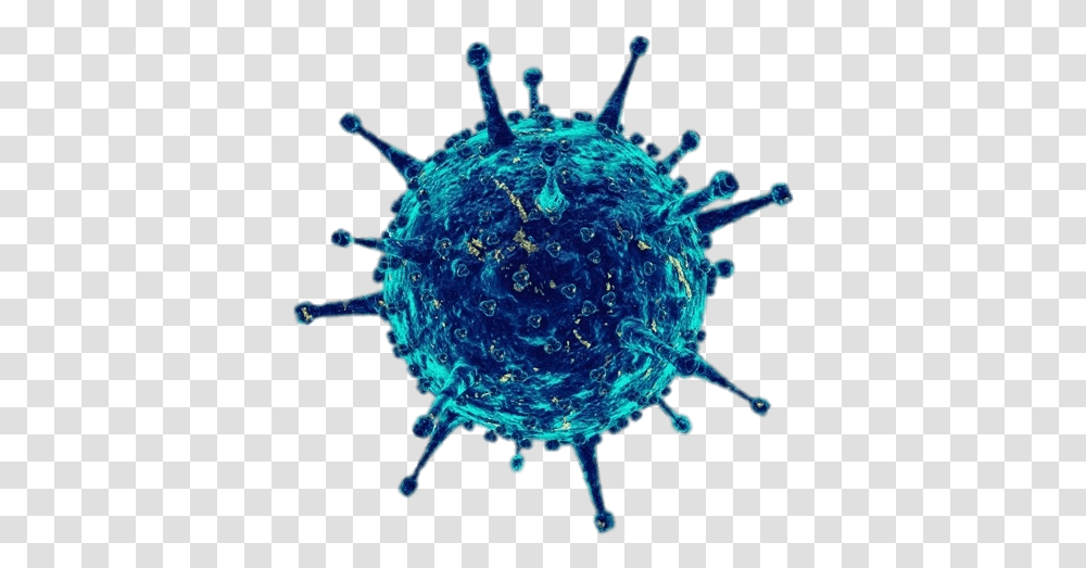 Blue Virus With Tentacles Bacteria, Outdoors, Water, Nature, Swimming Transparent Png