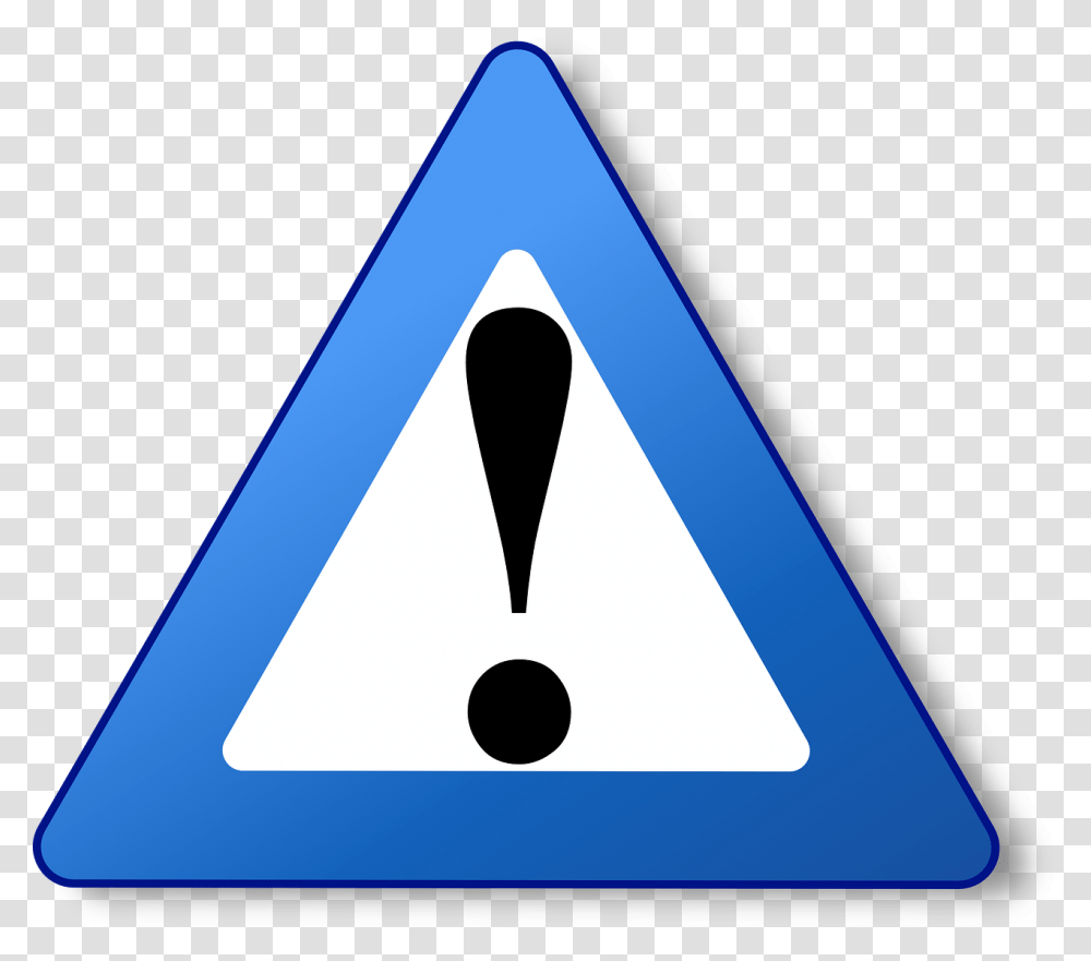 Blue Warning Triangle, Sign Transparent Png