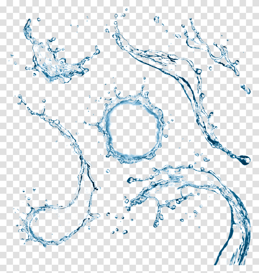 Blue Water Circle With Drops Circle Water Splash, Stain, Droplet, Bubble, Tar Transparent Png