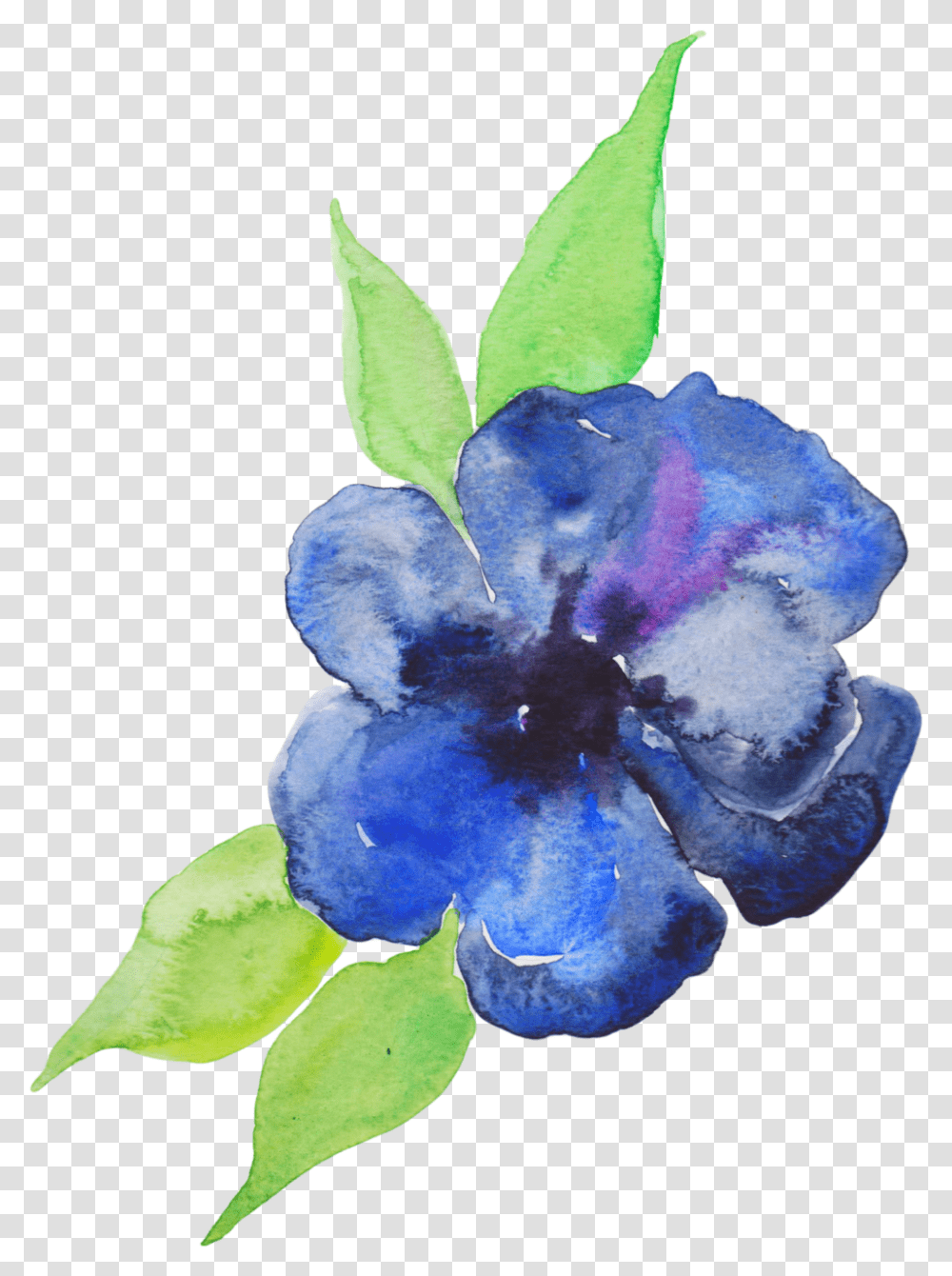 Blue Watercolor Flower Blue And Purple Watercolor Paintings, Plant, Blossom, Geranium, Leaf Transparent Png