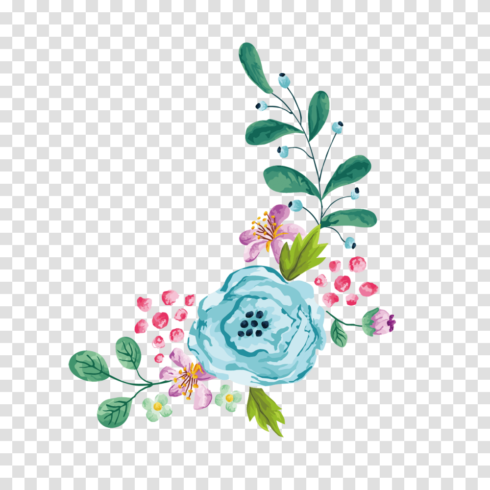Blue Watercolor Flower, Floral Design, Pattern Transparent Png