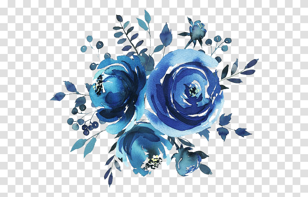 Blue Watercolor Flowers, Plant, Fruit, Food, Pattern Transparent Png