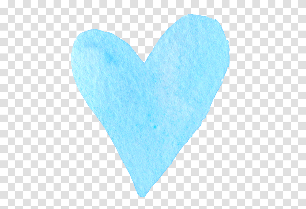 Blue Watercolor Heart, Rug, Sponge Transparent Png