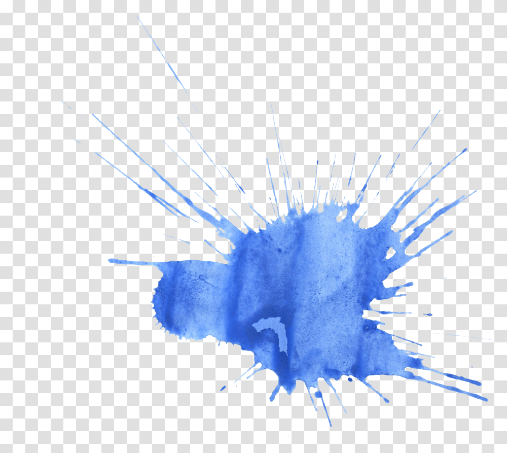 Blue Watercolor Splatter Aesthetic Blue Paint Splatter, Animal, Sea Life, Invertebrate, Graphics Transparent Png