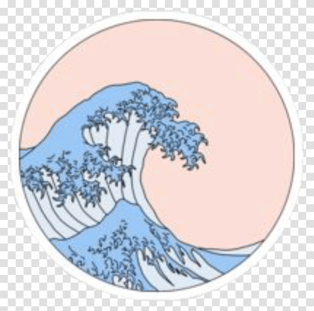 Blue Wave Clip Art Vsco Stickers Ocean, Label, Cushion, Pottery Transparent Png