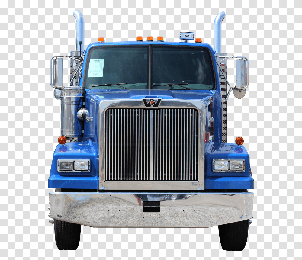 Blue Western Star Truck, Vehicle, Transportation, Trailer Truck, Tire Transparent Png