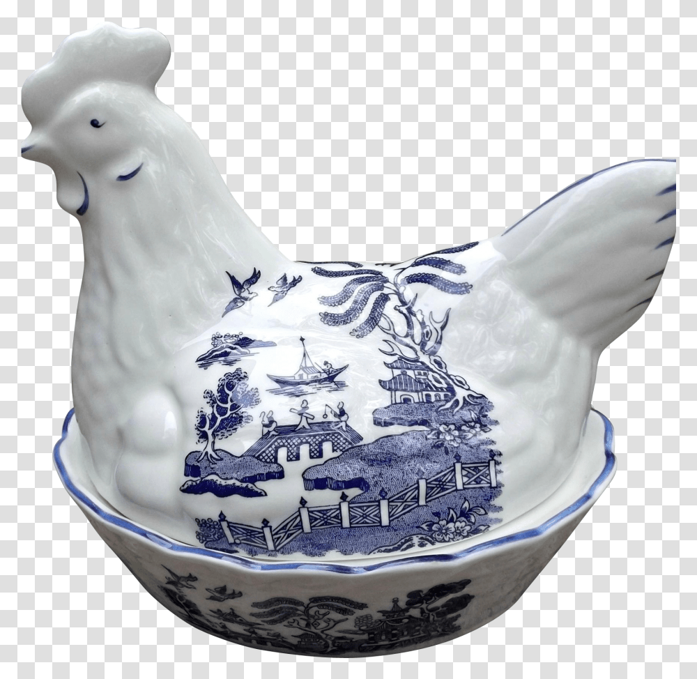 Blue Willow By Regal Chicken, Porcelain, Pottery, Poultry Transparent Png