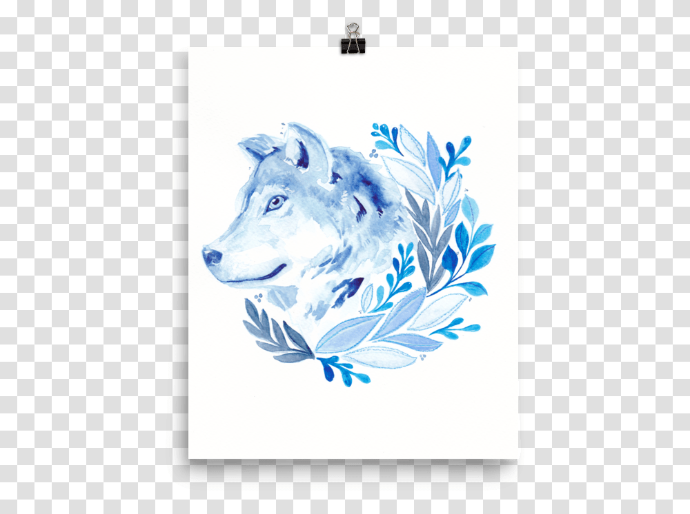 Blue Wolf Drawing, Floral Design, Pattern Transparent Png