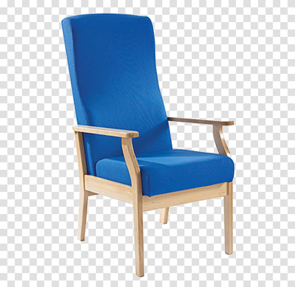 Blue Wooden Chair Background In Chair, Furniture, Armchair Transparent Png