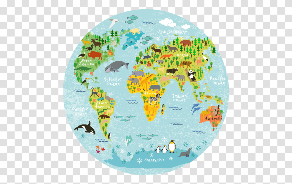 Blue World Map Large Round World Map, Bird, Animal, Outer Space, Astronomy Transparent Png