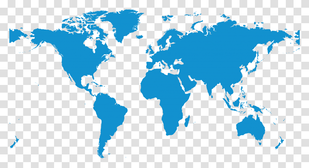 Blue World Map Simple World Map, Diagram, Plot, Atlas Transparent Png